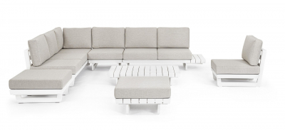 Комплект лаунж мебели Garden Relax Infinity алюминий, олефин белый, бежевый Фото 26