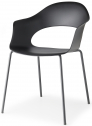 Кресло пластиковое Scab Design Lady B сталь, технополимер антрацит, черный Фото 1