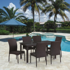 Комплект плетеной мебели Afina T256A/Y380A-W53 Brown 6Pcs искусственный ротанг, сталь коричневый Фото 1