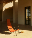 Кресло лаунж металлическое с обивкой Unopiu Nanda железо, батилин графит, кирпичный красный Фото 7