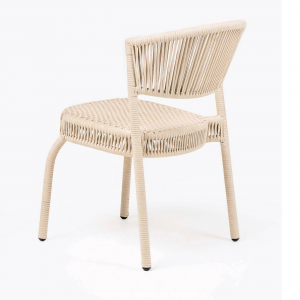 Стул плетеный RosaDesign Bonnie алюминий, роуп жемчужный белый Фото 4
