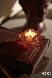 Подсвечник Лотос EDG Candle Holder стекло ржавый Фото 3