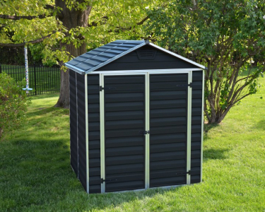 Сарай пластиковый Palram Skylight Shed 6x5 алюминий, поликарбонат темно-серый Фото 3