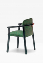 Кресло деревянное с подушкой PEDRALI Lamorisse Wood ясень, ткань черный ясень, зеленый Фото 5