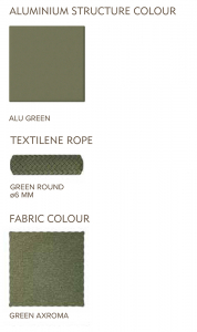 Комплект мягкой мебели Grattoni Tropea алюминий, роуп, олефин зеленый Фото 3