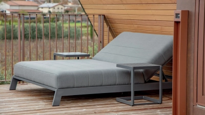 Лаунж-лежак двухместный Grattoni Bite алюминий, ткань sunbrella антрацит, темно-серый Фото 5