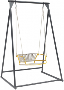 Качели плетеные Scab Design Lisa Swing сталь, морской канат желтый, серебристый Фото 1