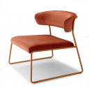 Кресло лаунж с обивкой Scab Design Lisa Lounge сталь, вельвет терракотовый, красный Фото 5