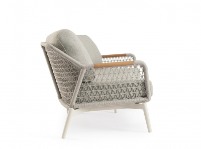 Диван трехместный с подушками Garden Relax Eulero алюминий, тик, роуп, олефин пеликан Фото 6