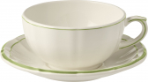 Чайные пары на 2 персоны Gien Filet Vert фаянс белый, светло-зеленый Фото 1