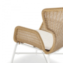Кресло лаунж плетеное с подушкой Grattoni Ocean алюминий, искусственный ротанг, олефин белый, натуральный, бежевый Фото 6