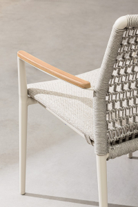 Кресло плетеное с подушкой Garden Relax Maddox алюминий, тик, роуп, олефин пеликан Фото 9