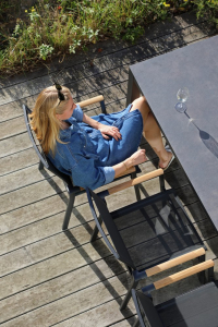 Кресло текстиленовое BraFab Andy алюминий, тик, текстилен антрацит Фото 4