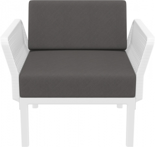 Кресло пластиковое с подушками Siesta Contract Portofino Lounge стеклопластик, полипропилен, полиэстер белый, темно-серый Фото 7