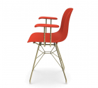 Кресло пластиковое Magis Troy сталь, полипропилен золотой, коралловый красный Фото 6