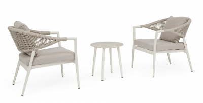 Комплект металлической лаунж мебели Garden Relax Millor алюминий, роуп, полиэстер бежевый Фото 3