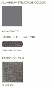 Комплект лаунж мебели Grattoni Yolk алюминий, роуп, олефин антрацит, темно-серый, угольный Фото 3