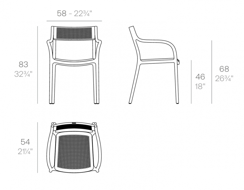 Кресло пластиковое Madison Dots, черный