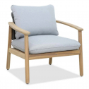 Лаунж-кресло деревянное с подушками Tagliamento Freeport акация, роуп, ткань песочный, угольный, серый Фото 1