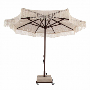 Зонт профессиональный Ø2.5 м THEUMBRELA SEMSIYE EVI Avocado Boho алюминий, полиэфирный шнур бежевый Фото 9