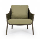 Лаунж-кресло плетеное с подушкой Garden Relax Everly алюминий, роуп, олефин коричневый, зеленый, оливковый Фото 3