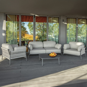 Комплект мягкой мебели Grattoni Easy алюминий, роуп, олефин антрацит, серый Фото 4