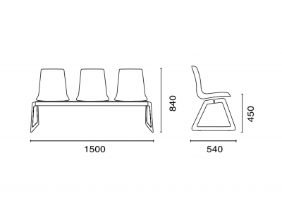 Система с тремя сиденьями PAPATYA X-Treme Bench сталь, поликарбонат Фото 2