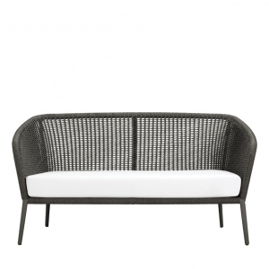 Диван двухместный плетеный с подушками JANUS et Cie Knot алюминий, роуп, акрил сланцевый Фото 8