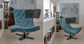 Кресло вращающееся мягкое Arketipo Roxy металл, ткань Фото 8