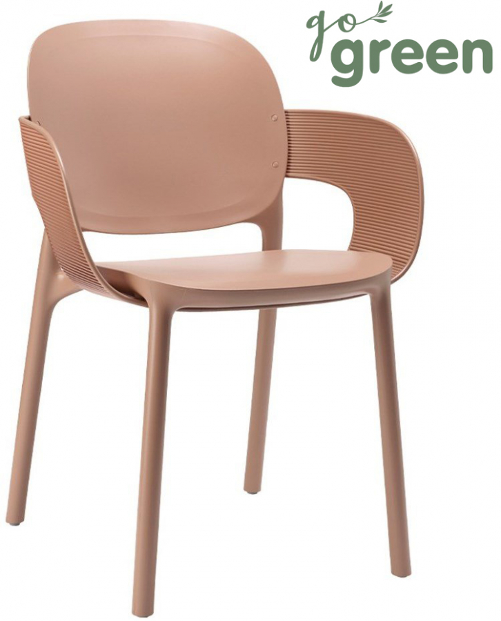 Кресло пластиковое Hug Go Green, карамельный