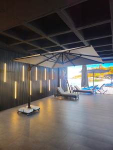 Зонт профессиональный 3х3 м THEUMBRELA SEMSIYE EVI Banana Plus Premier алюминий, акрил черный, натуральный Фото 9