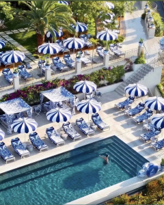 Зонт пляжный профессиональный Ø2.2 м Magnani Dali алюминий, Tempotest Para белый 15, синий 10 Фото 10