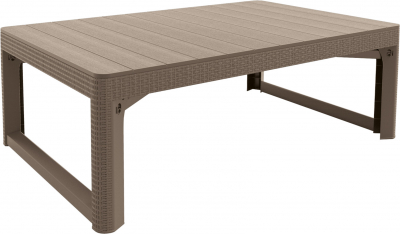 Стол пластиковый Keter Lyon rattan table пластик с имитацией плетения капучино Фото 2