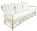 Диван трехместный плетеный с подушками ReeHouse Impero алюминий, искусственный ротанг, олефин доминикана, светло-бежевый Фото 1