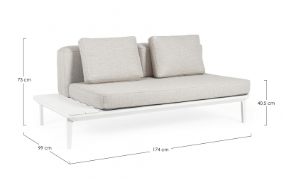 Модуль мягкий с подушками Garden Relax Matrix алюминий, олефин белый Фото 2
