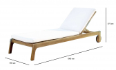 Шезлонг-лежак деревянный с матрасом Tagliamento Jack тик, ткань натуральный Фото 2