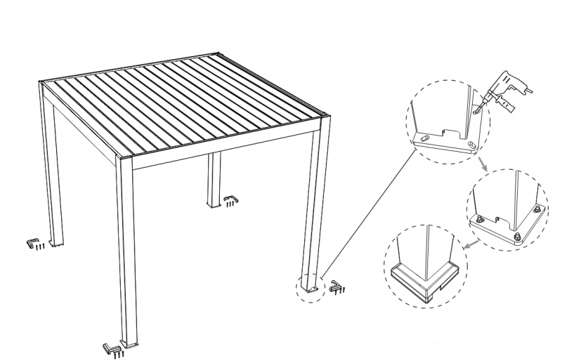 Пергола биоклиматическая моторизованная 3х4 м Pergola 150 Series