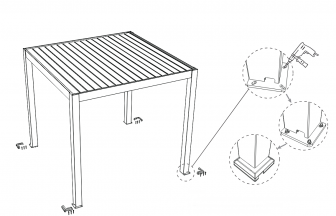 Пергола биоклиматическая моторизованная 3х4 м Pergola 150 Series