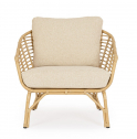 Лаунж-кресло плетеное с подушкой Garden Relax Mabel алюминий, искусственный ротанг, олефин натуральный, бежевый Фото 3
