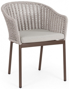 Кресло плетеное с подушкой Garden Relax Salines алюминий, роуп, олефин шоколадный Фото 1