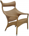 Кресло лаунж плетеное JANUS et Cie Amari алюминий, искусственный ротанг карамельный Фото 1
