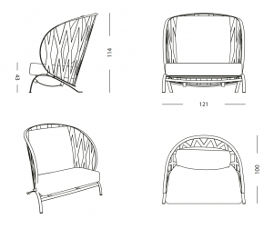Кресло металлическое с подушками-thumbs-Фото3