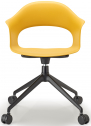 Кресло офисное пластиковое Scab Design Lady B алюминий, технополимер черный, горчичный Фото 1