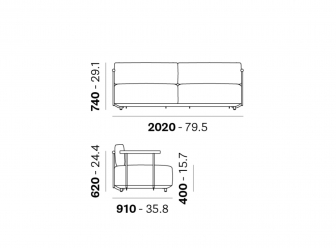 Диван двухместный с подлокотниками-thumbs-Фото3
