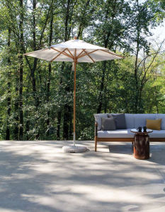 Зонт профессиональный диаметром 2.5 м Scolaro Palladio Standard дерево ироко, акрил натуральный, слоновая кость Фото 6
