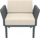 Кресло пластиковое с подушками Siesta Contract Portofino Lounge стеклопластик, полипропилен, полиэстер темно-серый, бежевый Фото 9