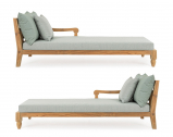 Лаунж-лежак двухместный Garden Relax Bali тик, олефин натуральный, светло-зеленый Фото 9