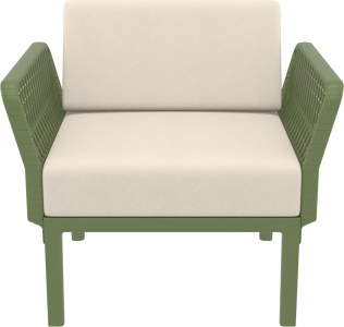 Кресло пластиковое с подушками Siesta Contract Portofino Lounge стеклопластик, полипропилен, полиэстер оливковый, бежевый Фото 7