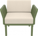 Кресло пластиковое с подушками Siesta Contract Portofino Lounge стеклопластик, полипропилен, полиэстер оливковый, бежевый Фото 7
