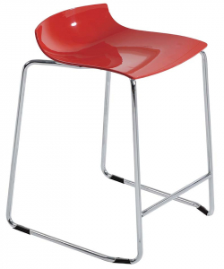 Табурет пластиковый полубарный PAPATYA X-Treme Sled сталь, поликарбонат красный Фото 1